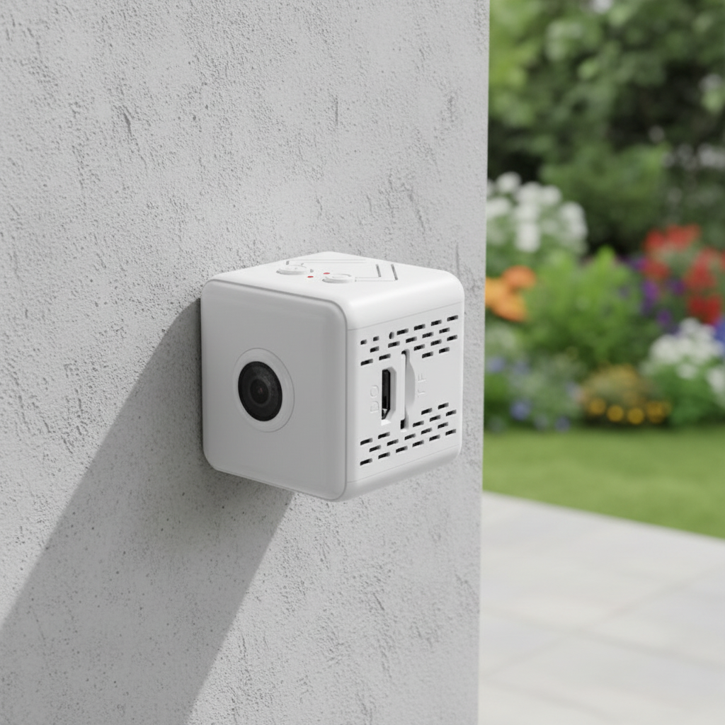 Indoor and Outdoor Wireless HD Security Camera mounted near a patio