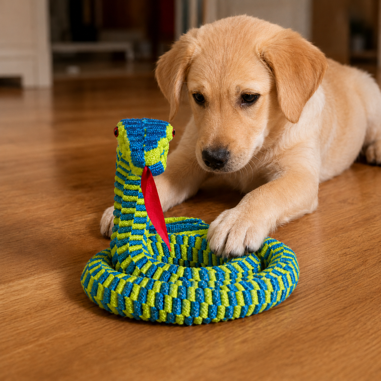 Snake-Shaped Braided Rope Dog Toy