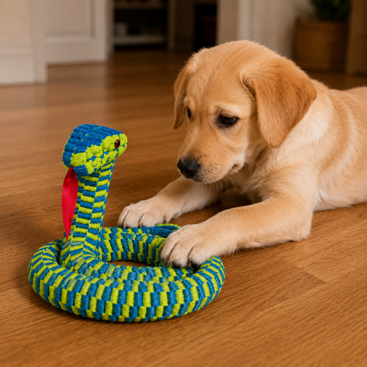 Snake-Shaped Braided Rope Dog Toy