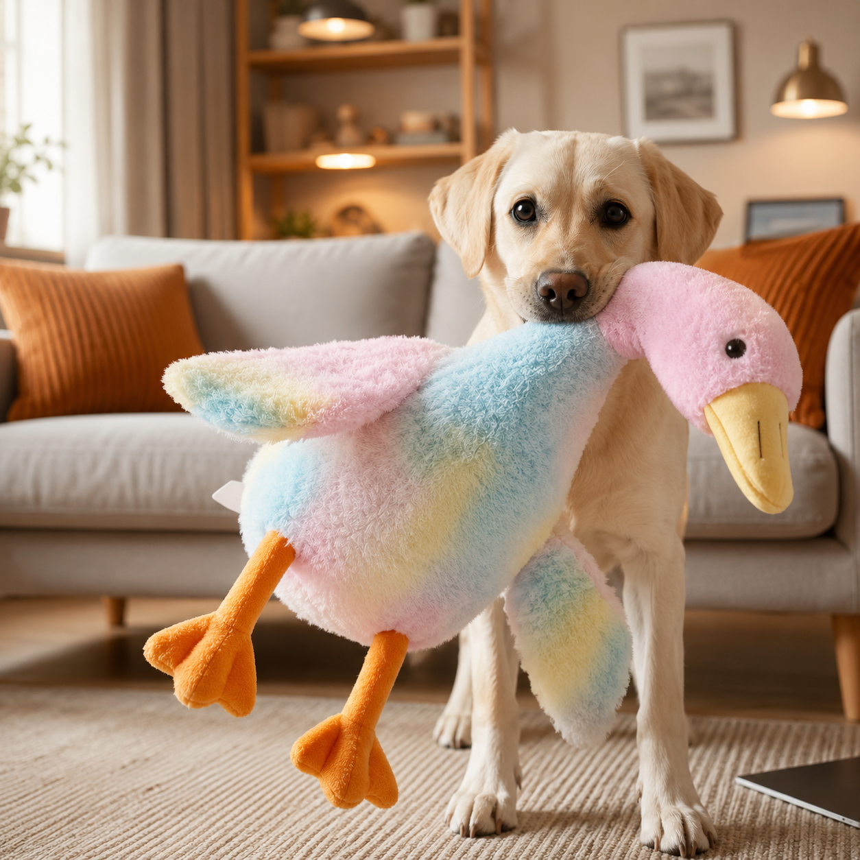 Pastel Plush Bird Dog Toy