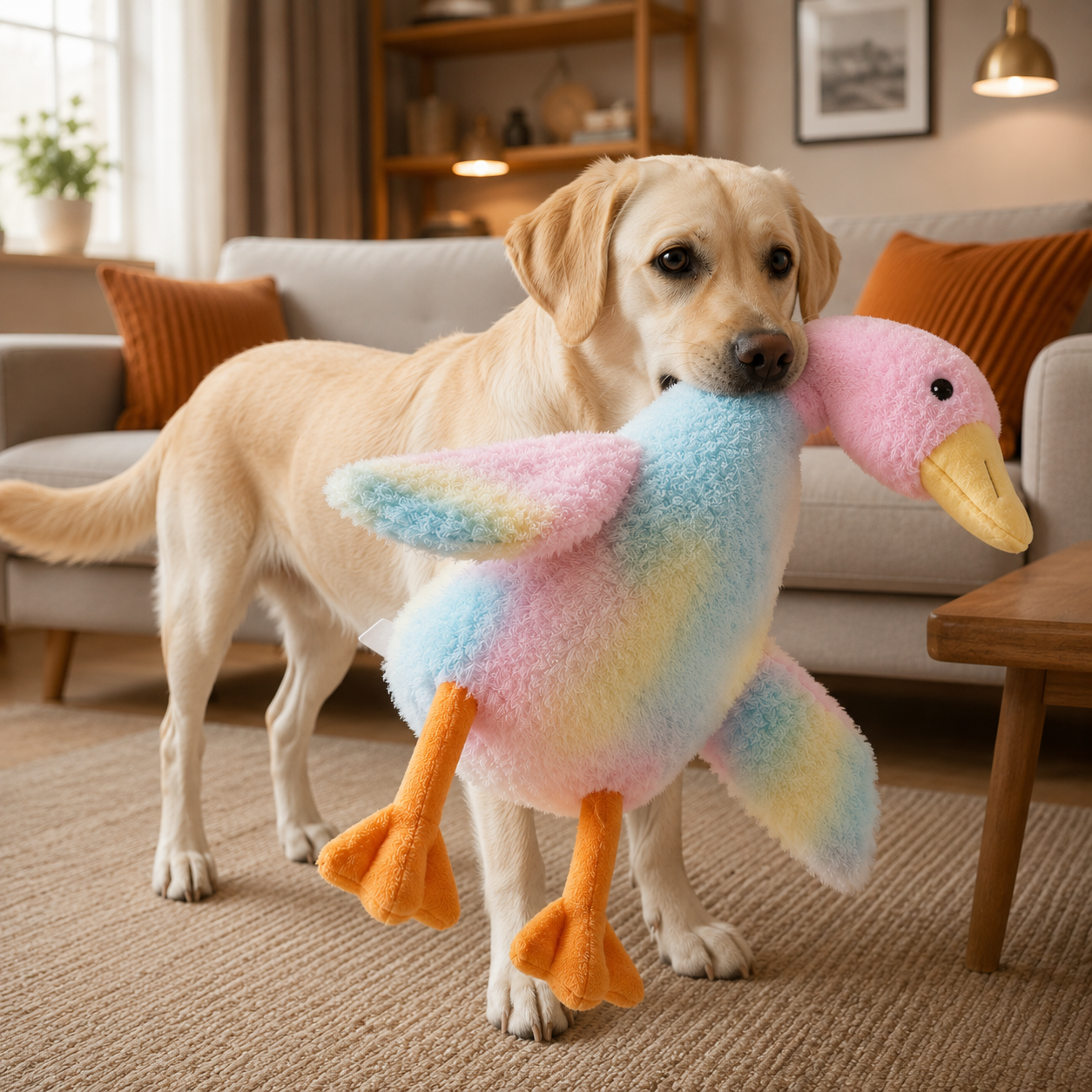 Pastel Plush Bird Dog Toy