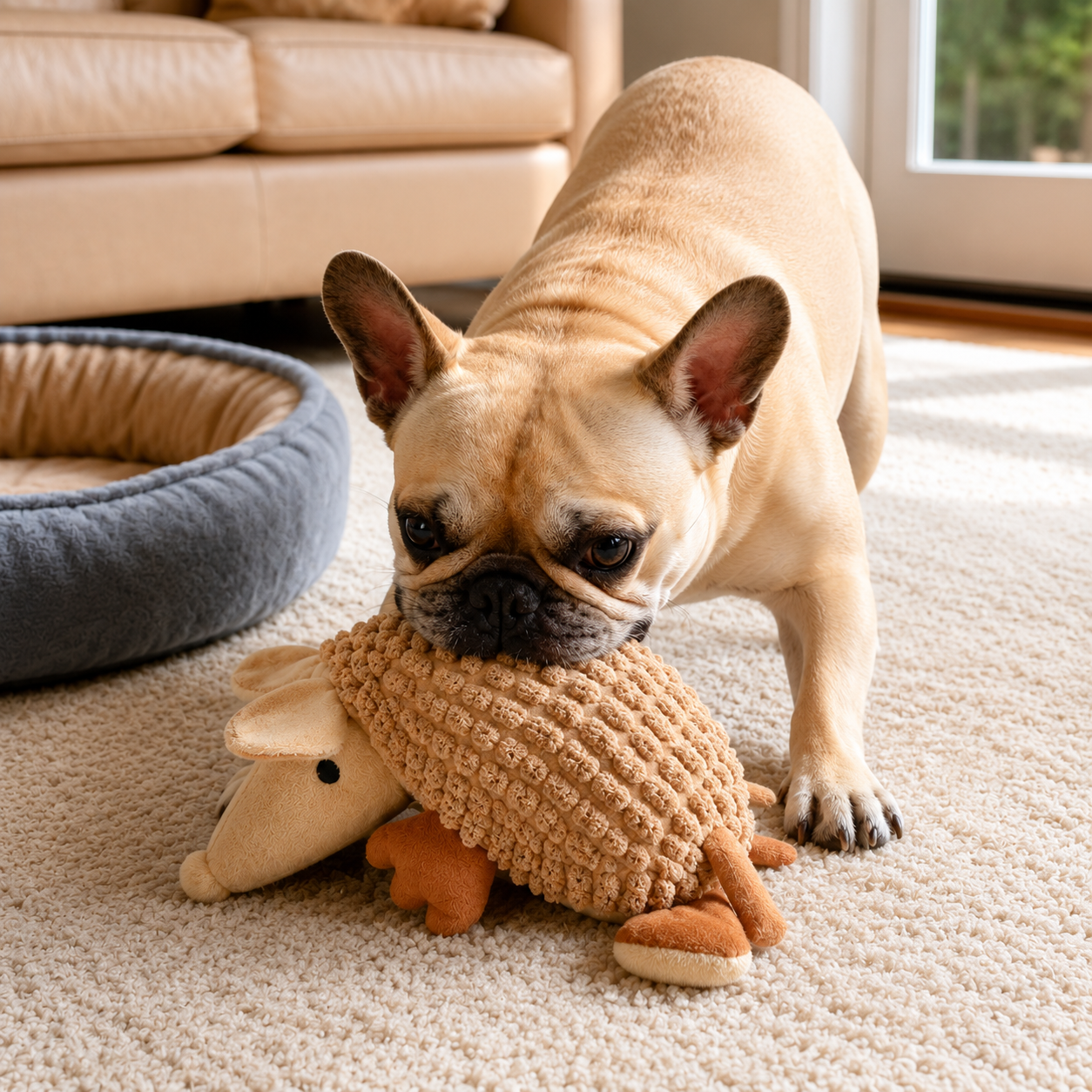 Plush Hedgehog Dog Toy