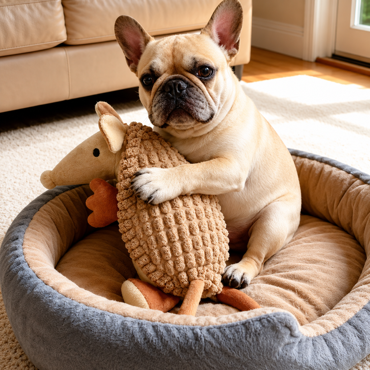 Plush Hedgehog Dog Toy