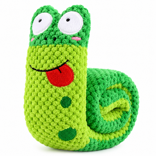 Green Plush Snail Dog Toy