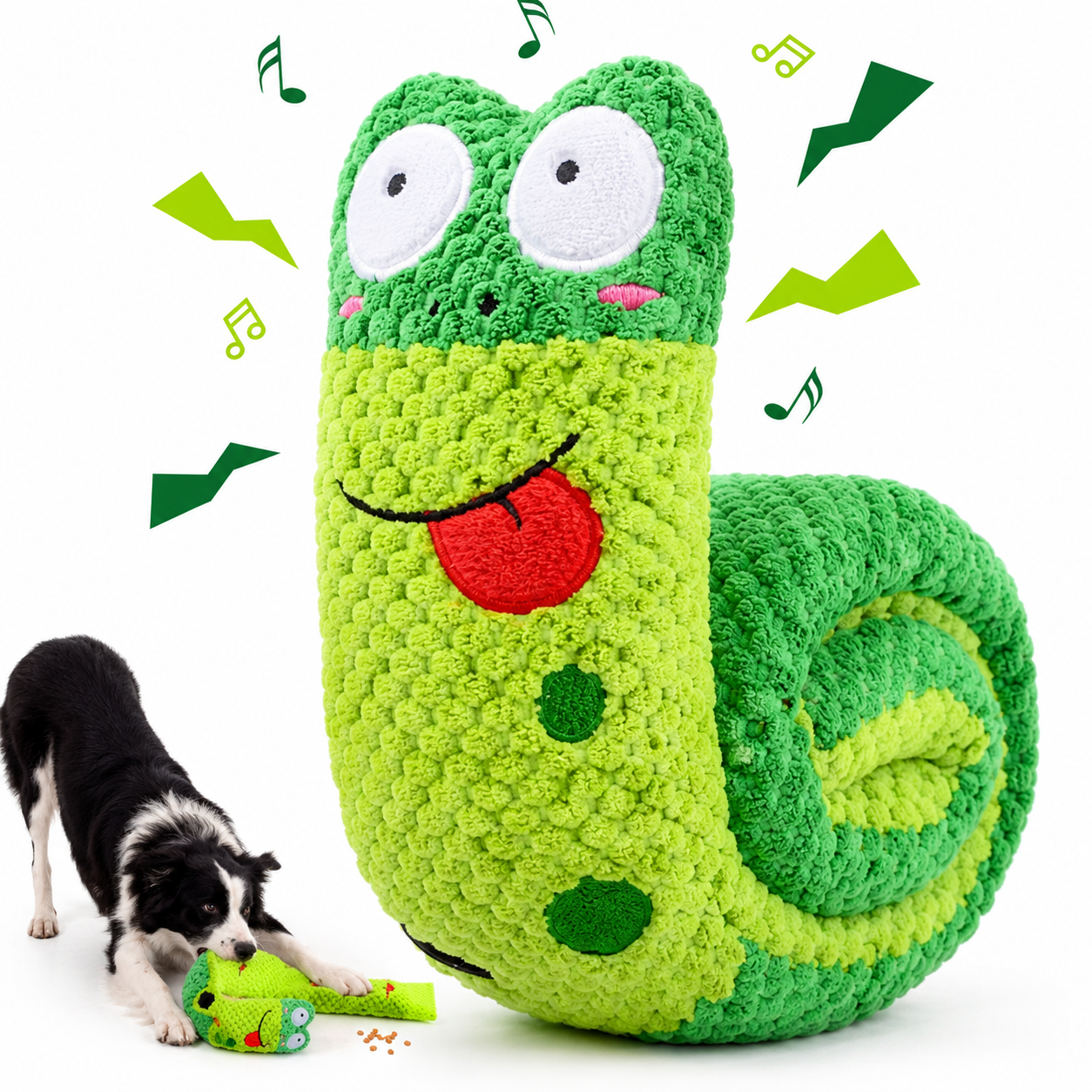 Green Plush Snail Dog Toy